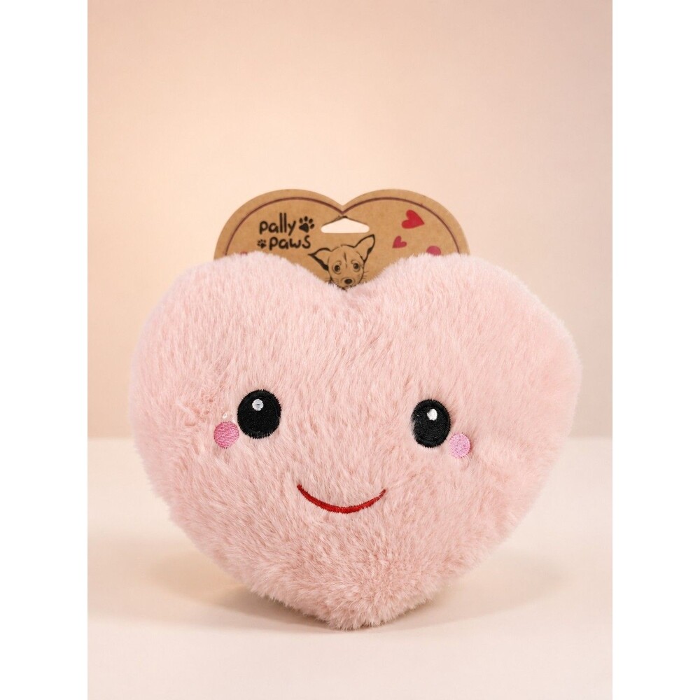 Pally Paws Pink Heart Plush Squeaky Dog Toy 8” Valentine’s Day New With Tag